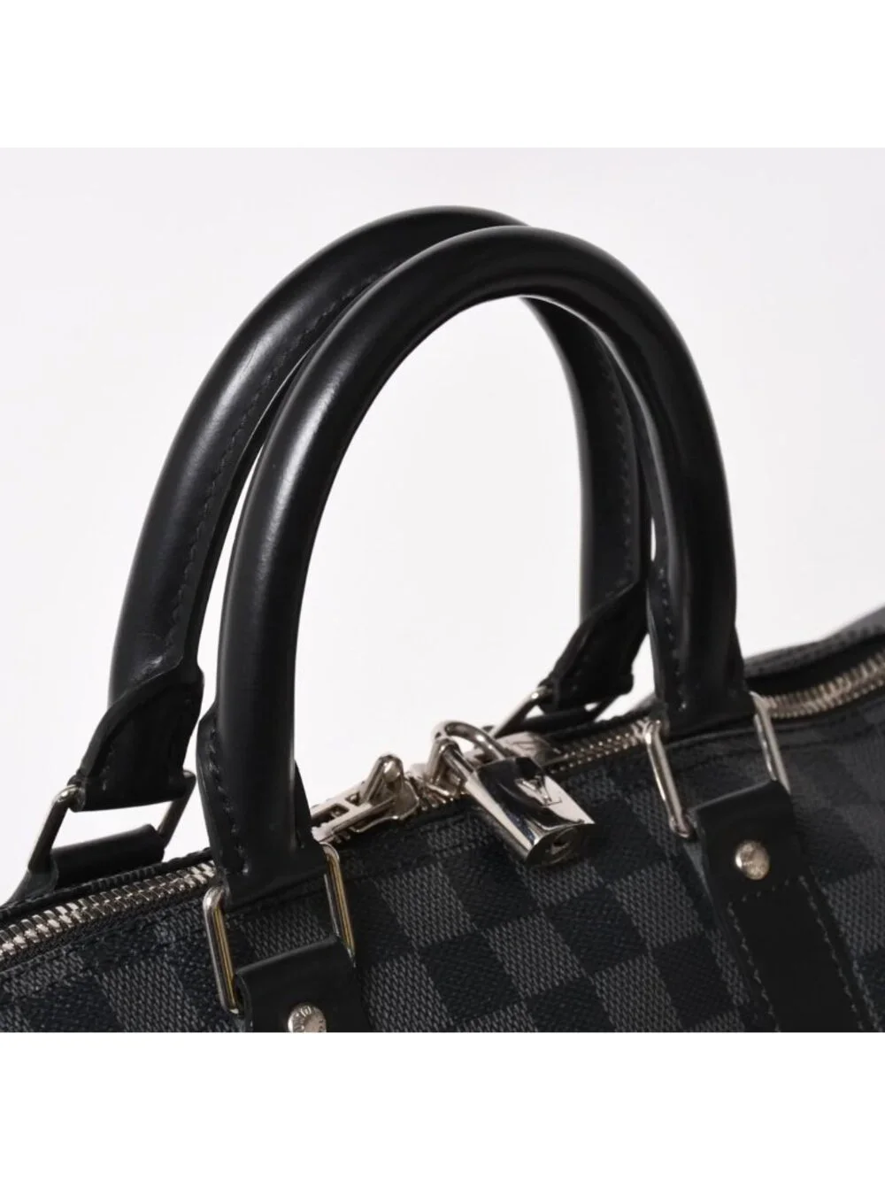 Louis Vuitton Boston Keepall Bandouliere 45 Damier Graphite Black Silver